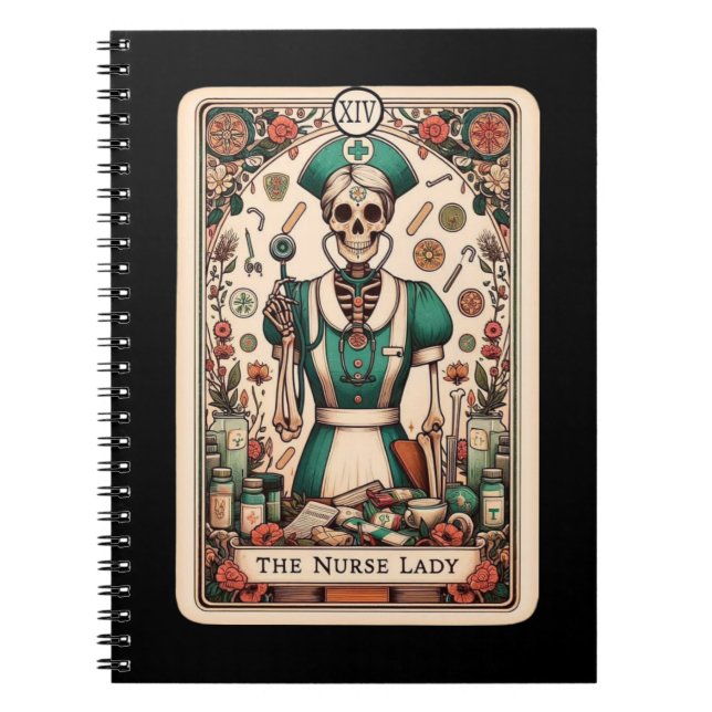 A Coleção de Cadernos de Tarot The Nurse Lady (Frente)