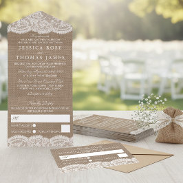 A Coleção de Convites de Casamento Burlap & Lace