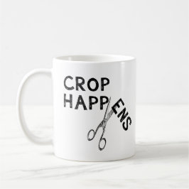 A colheita acontece caneca de café