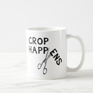 A colheita acontece caneca de café