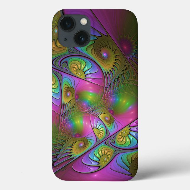 A Colorida Arte Fractal Abstrata Trippy Luminosa (Verso)
