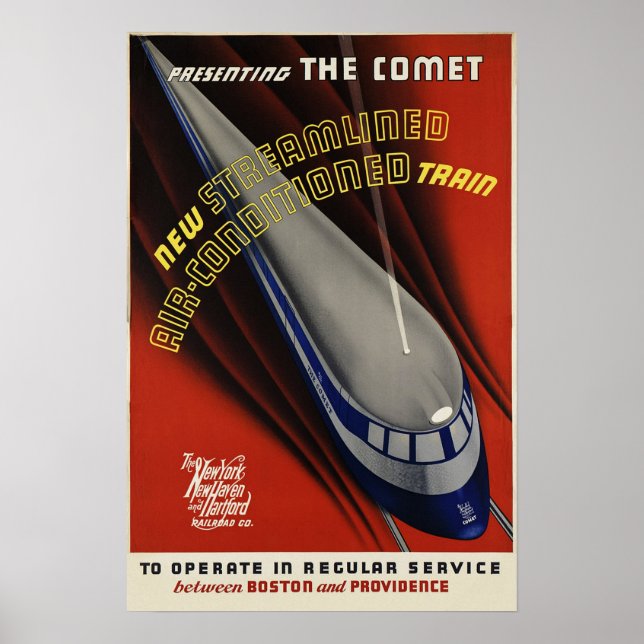 A COMET Boston & Providence Vintage Rail Poster (Frente)