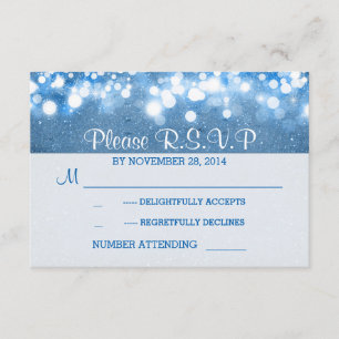 a corda azul do brilho ilumina RSVP wedding