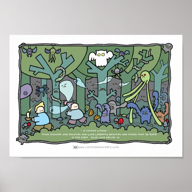 A Cornish Litany A4 Impressão - Florestas assombra (Frente)