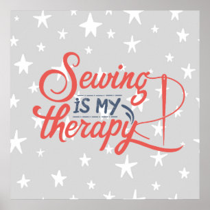 A costura é a minha Poster de parede de tipografia