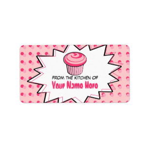 A cozinha etiqueta - pop art - o cupcake