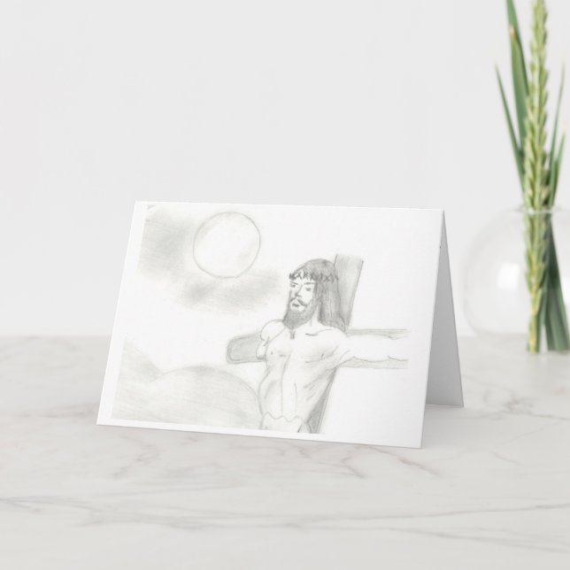 "A crucificação", um cartão de Páscoa (Frente)