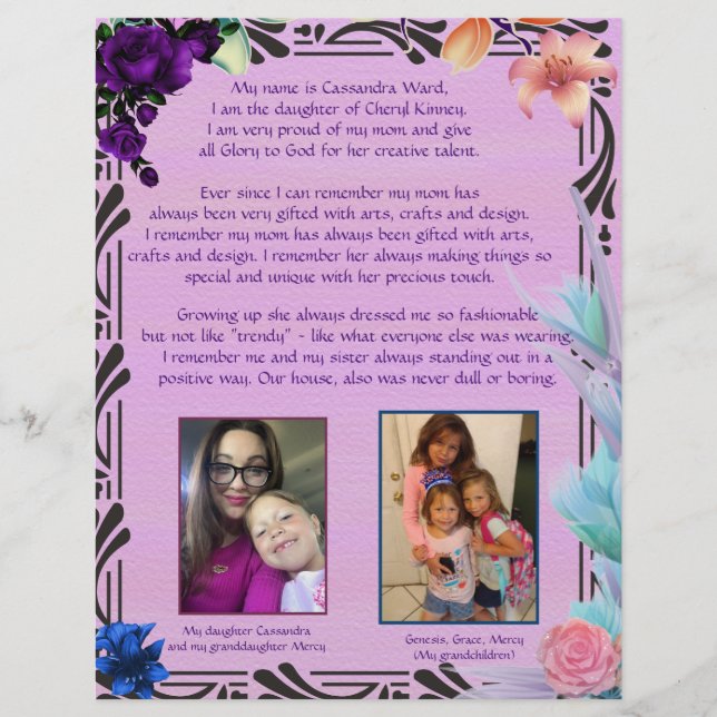 A dedicação de Cassie, papel personalizado (Frente)