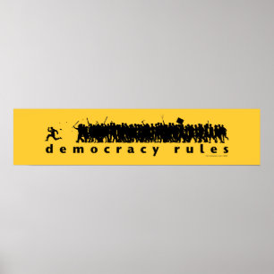 A democracia ordena o poster panorâmico