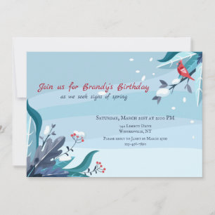 A Derreter Convite de Aniversário de Neve