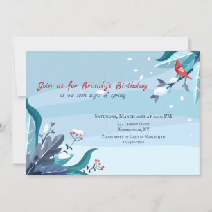 A Derreter Convite de Aniversário de Neve