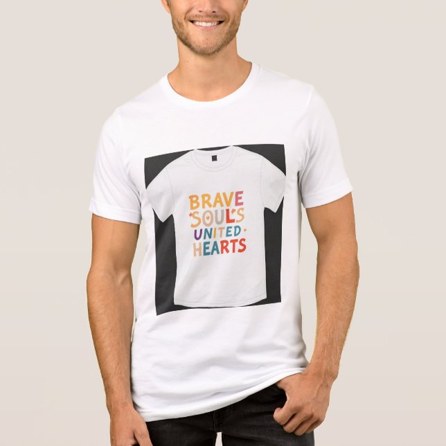 A design da camiseta apresenta a frase "Alma Brava (Frente)