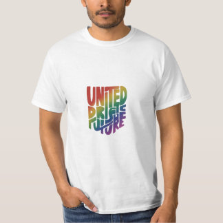 A design da camiseta "United Pride Bright Future"
