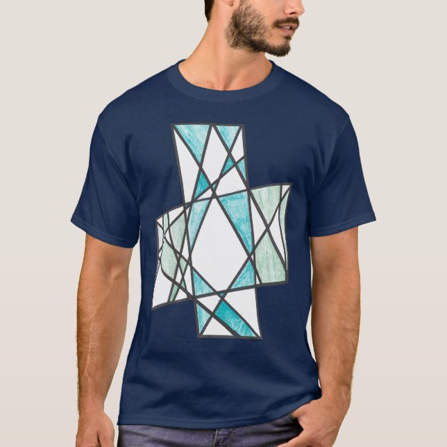 A diagonal cruza o t-shirt do motivo (Frente)