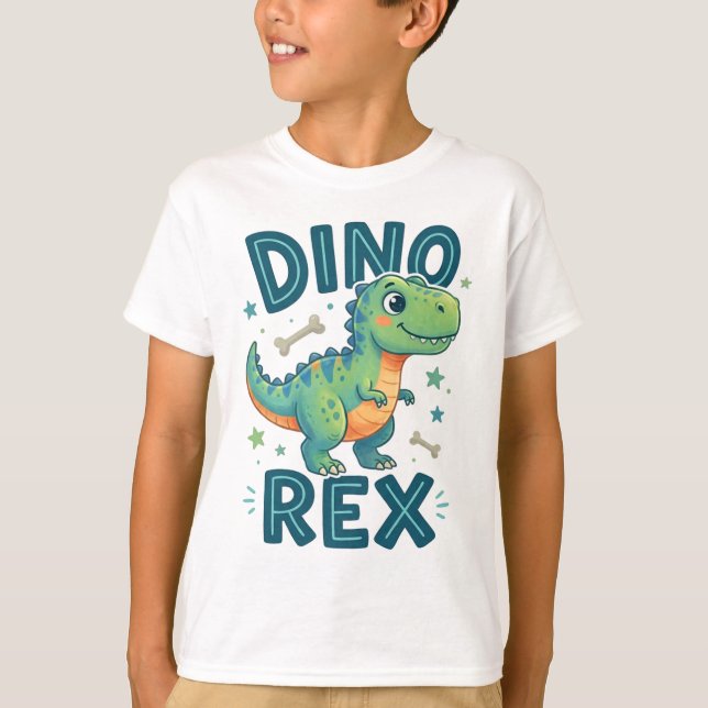 A dinosaur T-shirt that's cute on the back too (Frente)
