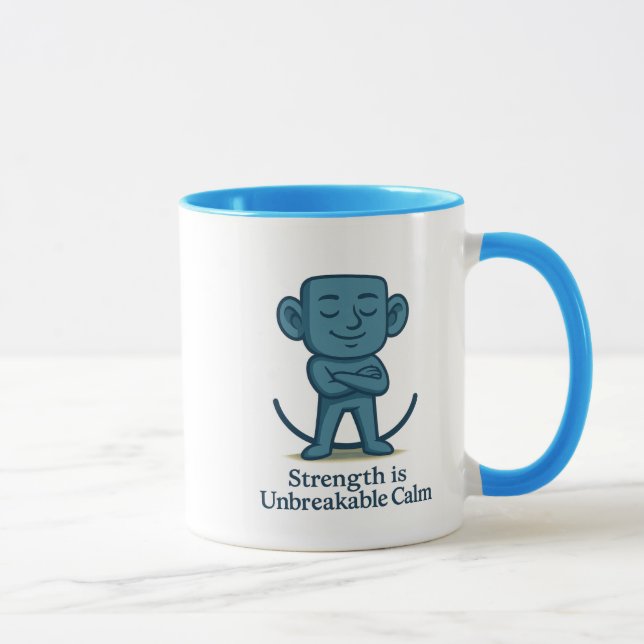 A direita é Calma Inquebrável - Caneca Motivaciona (Direita)