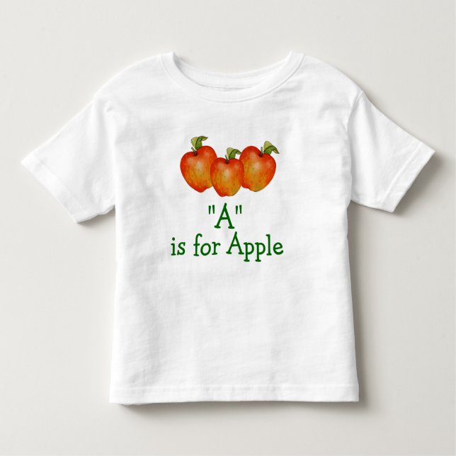 A é para Apple aprende soletrar o t-shirt da (Frente)