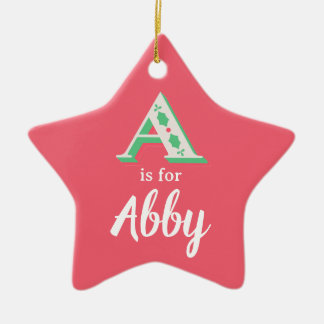 A é para enfeite de Natal Abby Personalizado Nome