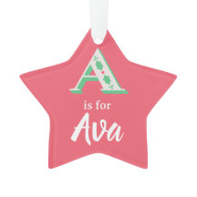 A é para o enfeite de Natal personalizado A Nome 