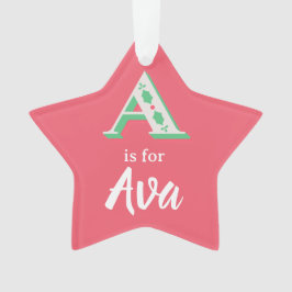 A é para o enfeite de Natal personalizado A Nome 