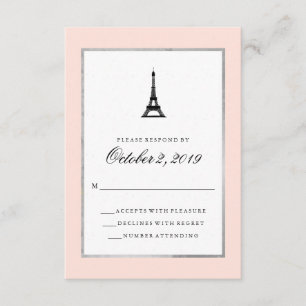 A elegância de Paris cora prata cor-de-rosa e RSVP