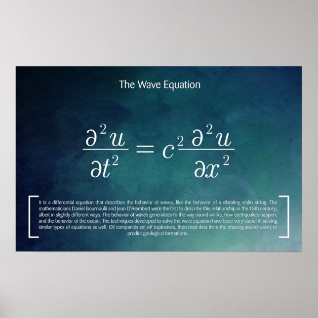 A Equação Wave - Poster de Matemática (Frente)
