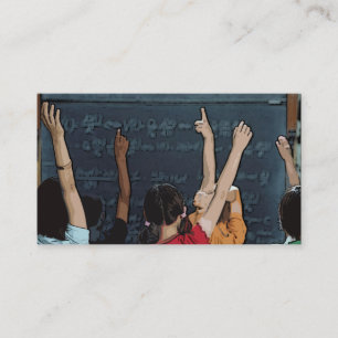 A escola caçoa cartões de visitas do professor