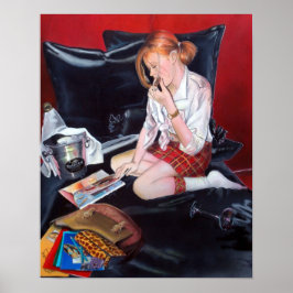 A escola está na pintura de impressão druck poster