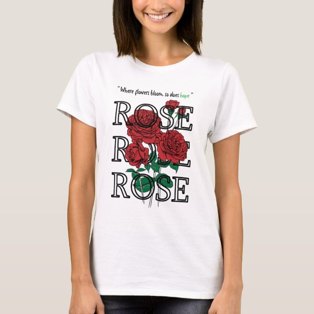 A esperança do t-shirt | da flor do t-shirt | da (Frente)