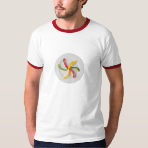 A espiral salpica o t-shirt