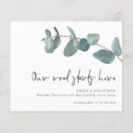 A estrada de orçamento começa aqui Noivado Eucalyp