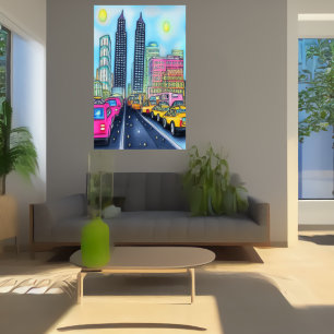 A estrada para a capital AI Art Poster