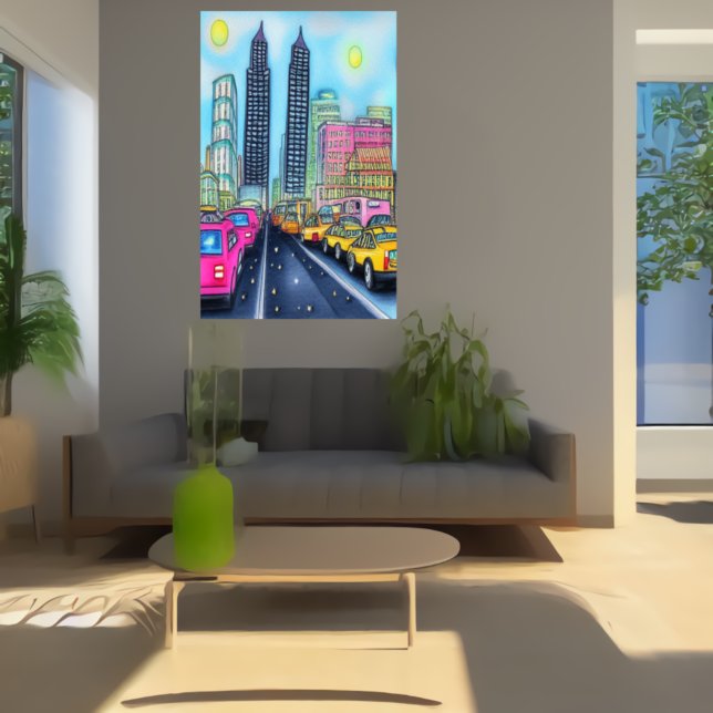 A estrada para a capital | AI Art Poster (Criador carregado)