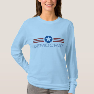 A estrela listra o t-shirt de Democrata