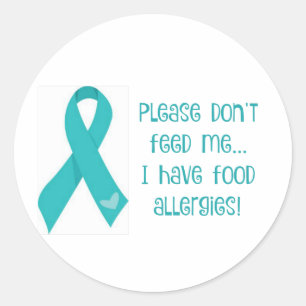 A etiqueta da alergia de comida "por favor não me