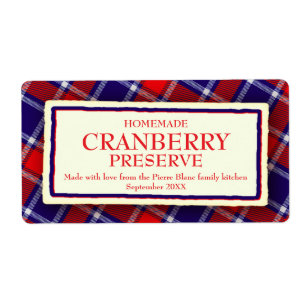 A etiqueta da comida do doce da conserva do Tartan