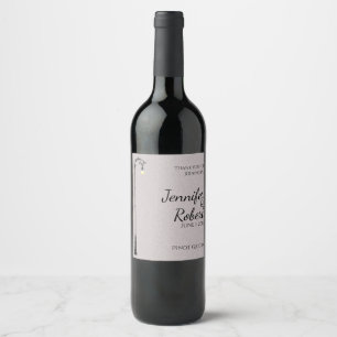 A etiqueta fácil grande do vinho do casamento