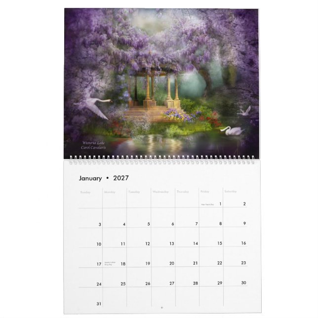 A fantasia coloca o calendário 2012 da arte (Jan 2027)