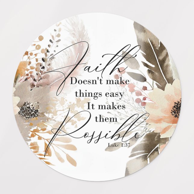 A Fé Torna as Coisas Possíveis Adesivos (Design 1)