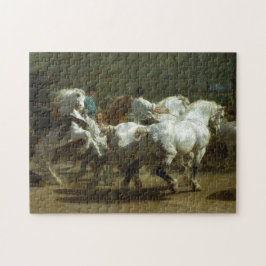 A feira de cavalo pelo quebra-cabeça de serra de
