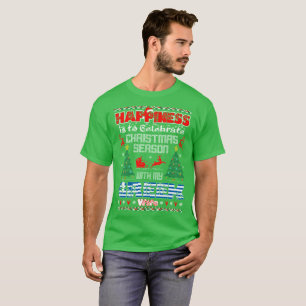 A felicidade comemora camisetas feias da esposa