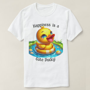 A felicidade é um T-Shirt Cute Ducky (1)