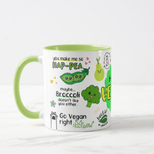 A Feliz Caneca Vegan - Engraçada Caneca Vegan, Bas