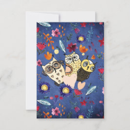 A feliz família animal de pássaros no Jardim Flor