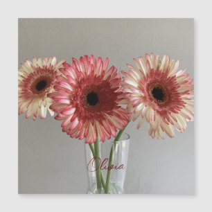 A Feliz Gerbera Rosa Flor Foto +Nome Personalizado