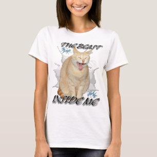 A Fera Dentro de Mim camiseta engraçada de gato me