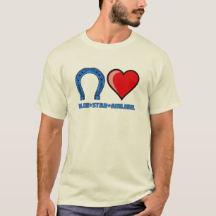 A ferradura azul ama o t-shirt azul de Star