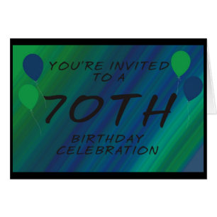 a festa de aniversário do 70 convida o cartão