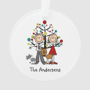 A figura casal da vara, gato, persegue o ornamento