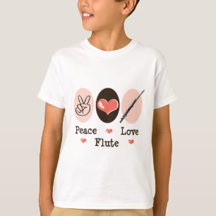A flauta do amor da paz caçoa o t-shirt
